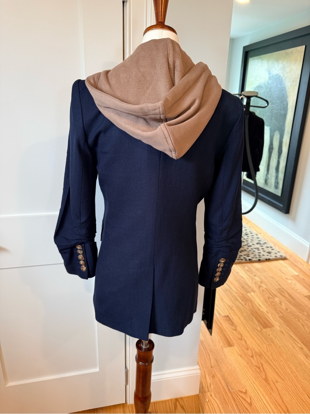 Veronica Beard Battista Navy Single-Button Tailored Dickey Blazer - Picture 9 of 16